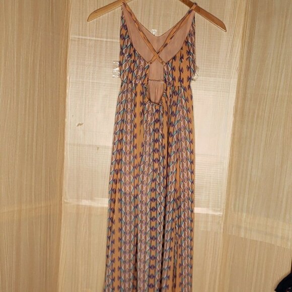 En Creme Womens Peach Boho Maxi Dress Small - Picture 2 of 11